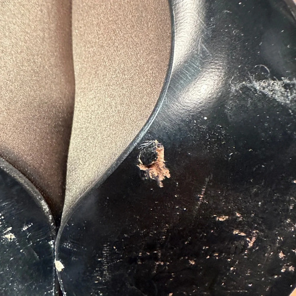 Stuart Weitzman GigiRitz satin open toe bow pump, brown, 6.5 - Picture 9 of 12